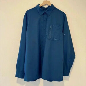 Gillz Outdoor Shirt Long Sleeve Hiking Vented Fishing Camping Blue XL